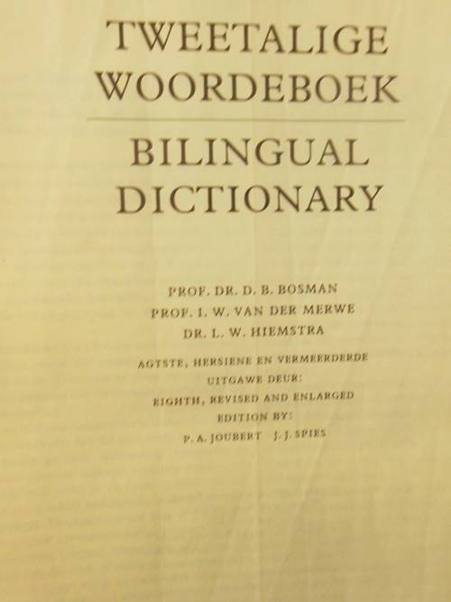 Tweetalige Woordeboek Bilingual Dictionary