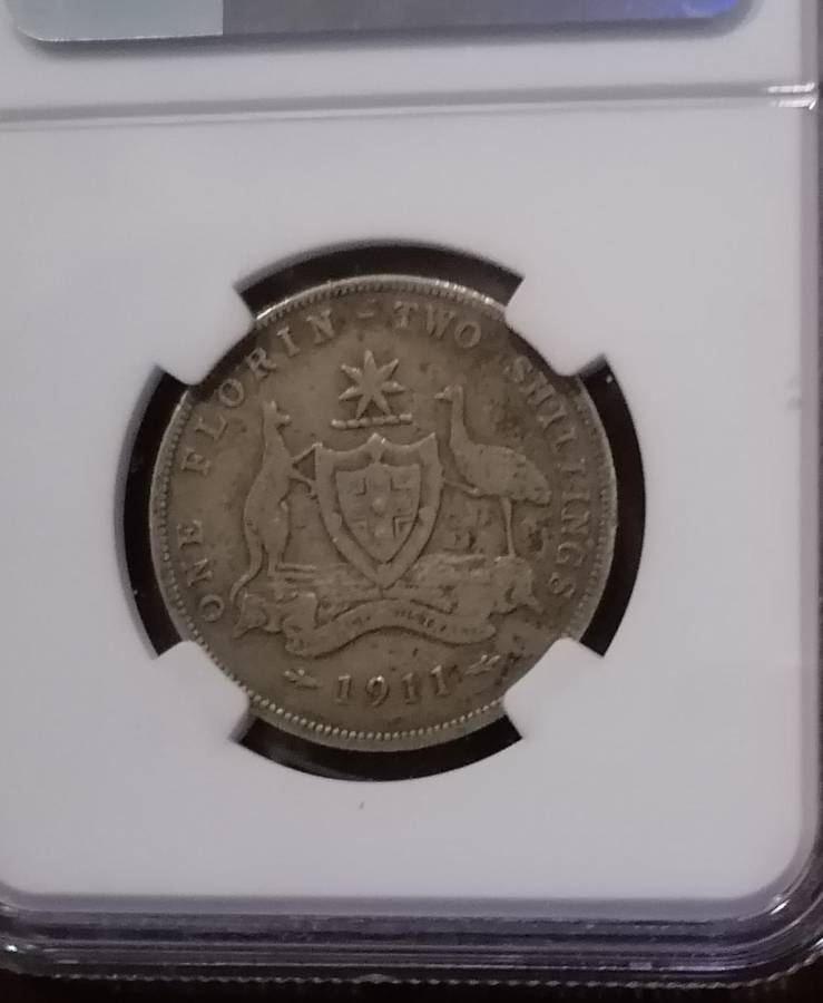 1911 AUSTRALIAN SILVER FLORIN