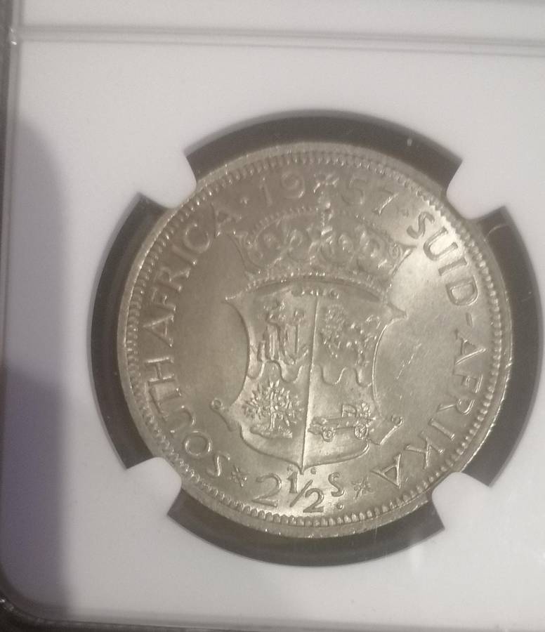 1957 UNION HALFCROWN UNC details