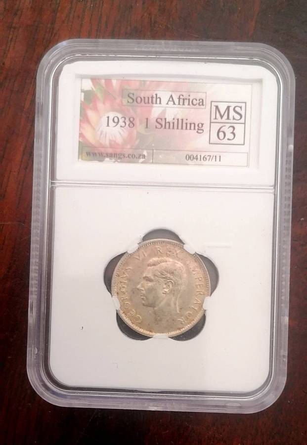 1938 UNION 1 SHILLING MS 63