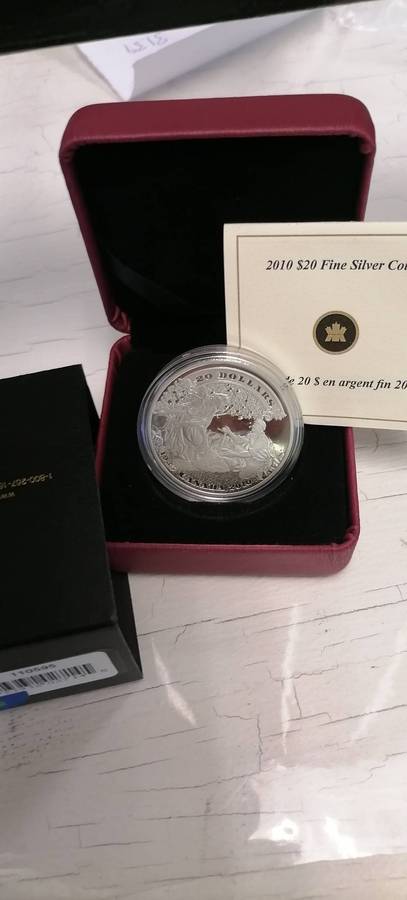 2010 CANADIAN  20 $ PROOF SILVER DOLLAR