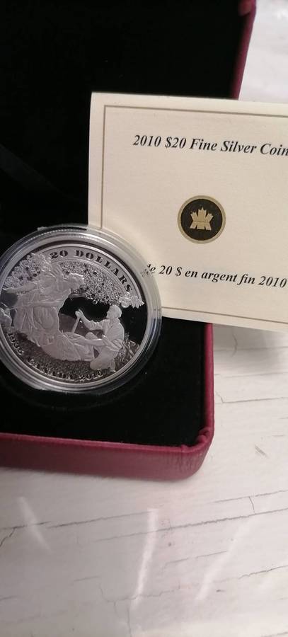 2010 CANADIAN  20 $ PROOF SILVER DOLLAR
