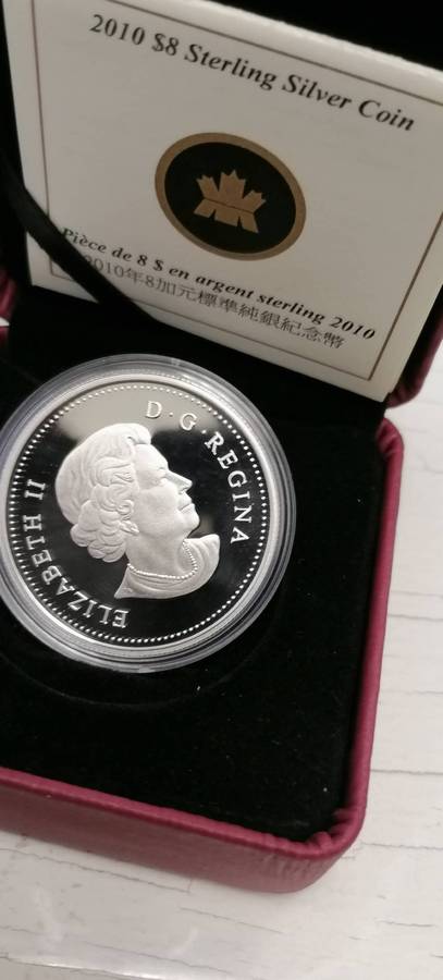 2010 CANADIAN SILVER  PROOF 8 DOLLAR   YEAR OF THE SNAKE COIN