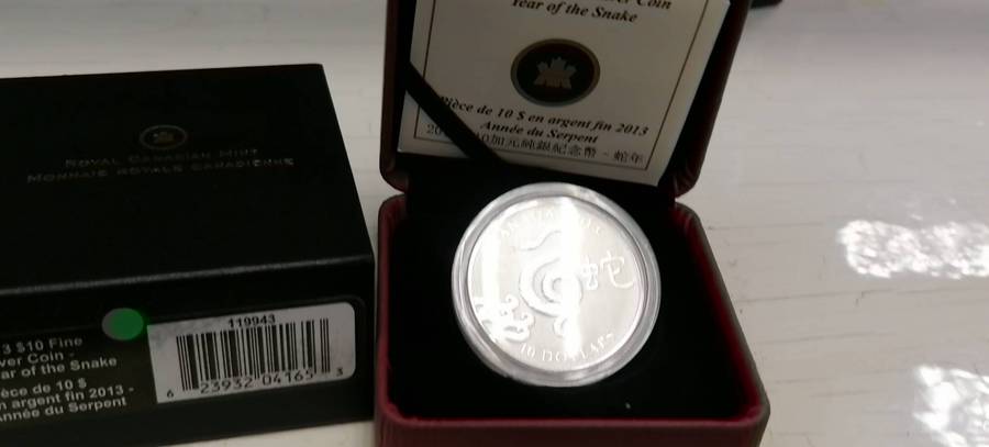 2010 CANADIAN SILVER  PROOF 8 DOLLAR   YEAR OF THE SNAKE COIN