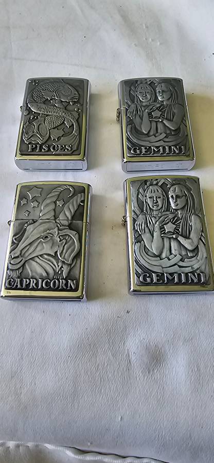 4 X HOROSCOPE CIGARETTE LIGHTERS(MAKES GREAT GIFTS)