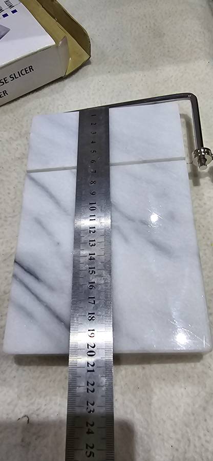 WHITE MARBLE CHEESE SLICER WITH SPARE CUTTER