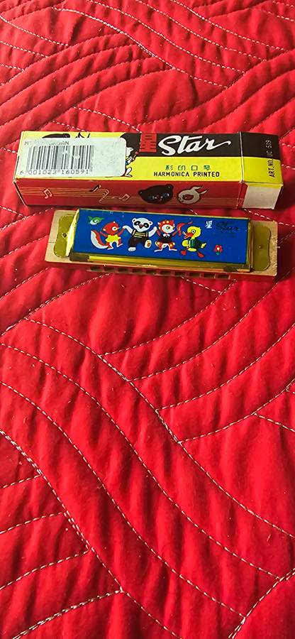 VINTAGE PRINTED HARMONICA(MOUTH ORGAN) IN ORIGINAL BOX