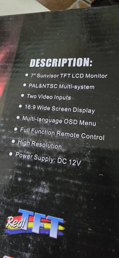 7"  CAR AUDIO SUN -VISOR TFT LCD MONITOR-REMOTE CONTROLLER