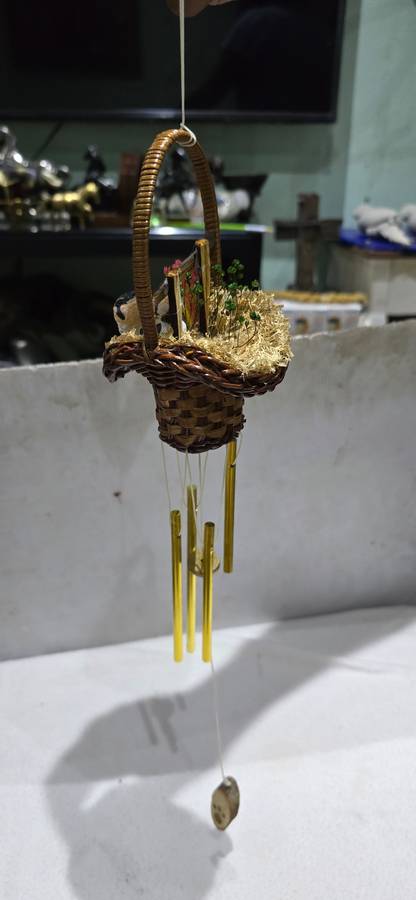 CANE BASKET WIND CHIME