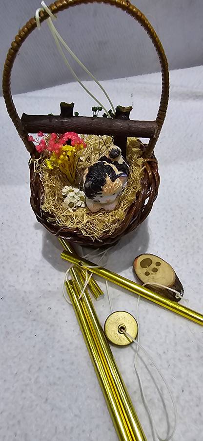 CANE BASKET WIND CHIME