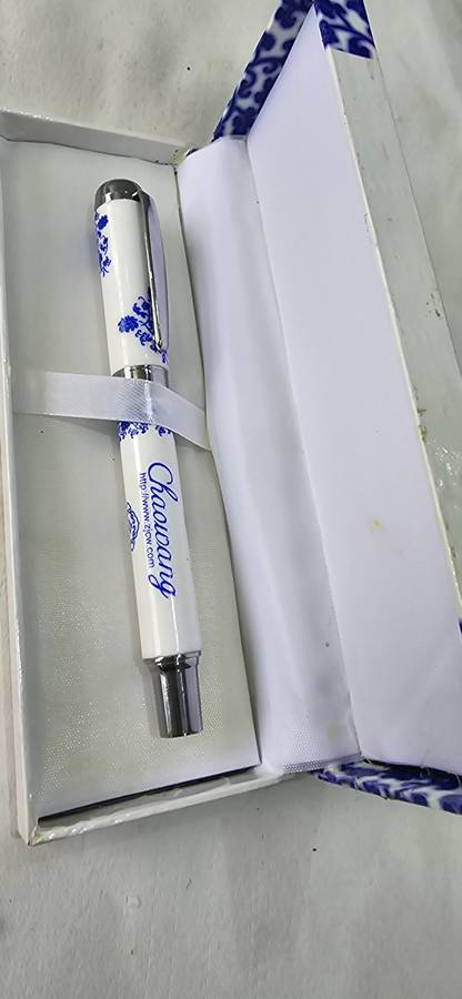 PORCELAIN BLUE AND WHITE PEN(NEEDS INK REFILL)IN ORIGINAL BOX