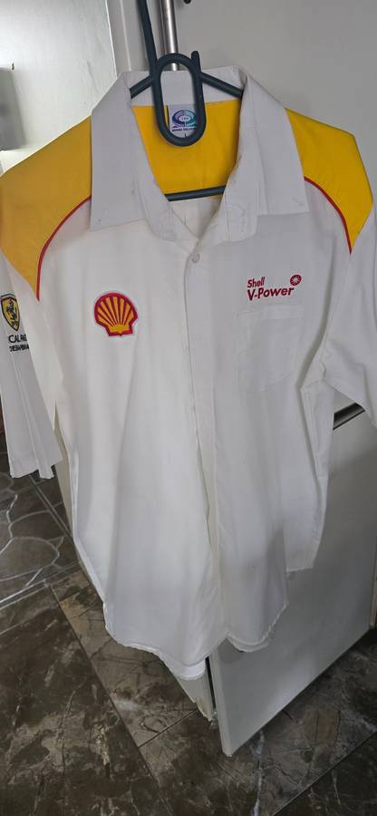 SHELL/FERRARI MENS COTTON SHIRT(LARGE)