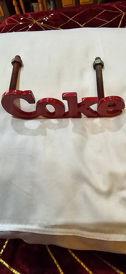 VINTAGE CAST IRON COKE SIGN(15CM LENGTH)