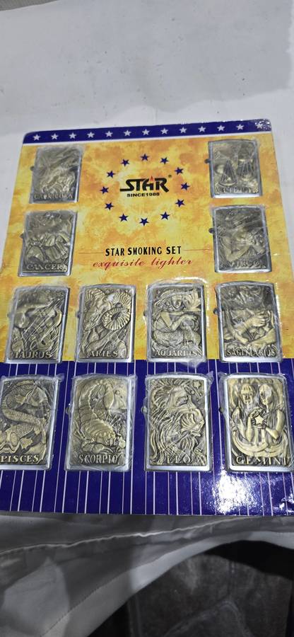 ZODIAC SIGN COMPLETE SET OF 12 CIGARETTE LIGHTERS