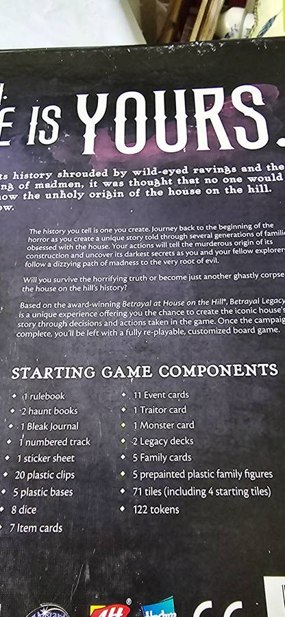 BETRAYAL LEGACY BOARD GAME WITH FIGURINES