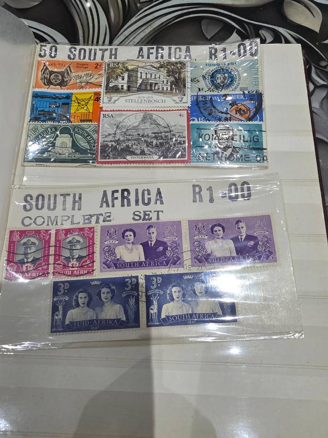 COMPLETE MINT SET OF 9 SA STAMPS PLUS EXTRAS WITH ALBUM