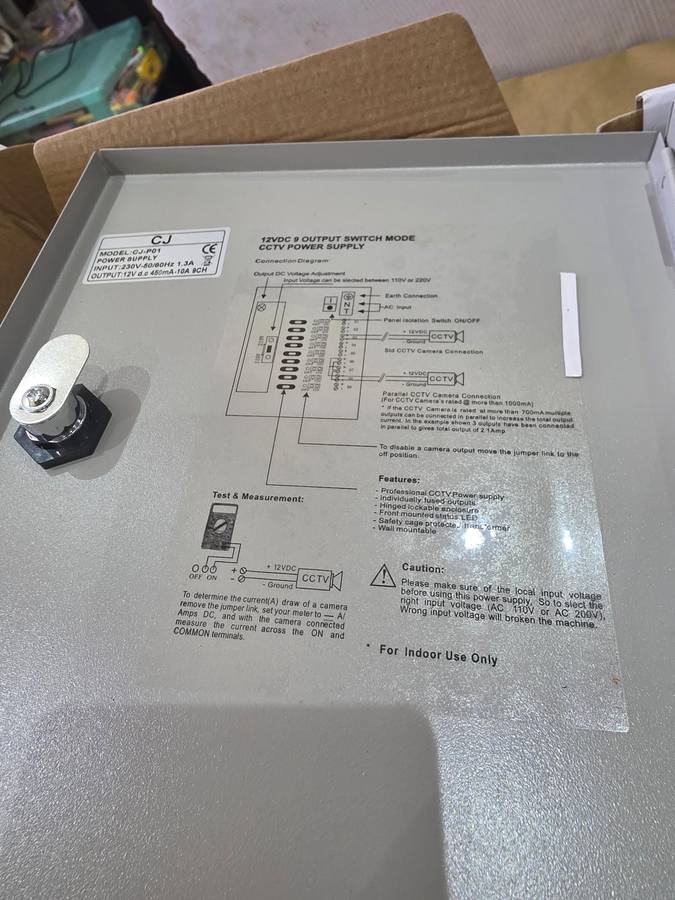 12VDC,9 OUTPUT SWITCH MODE CCTV POWER SUPPLY