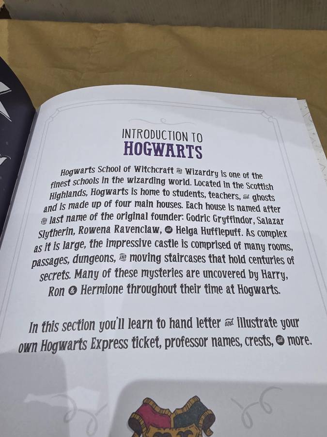 HARRY POTTER HAND LETTERUNG BOOK BY JAY ROEDER(UNUSED)