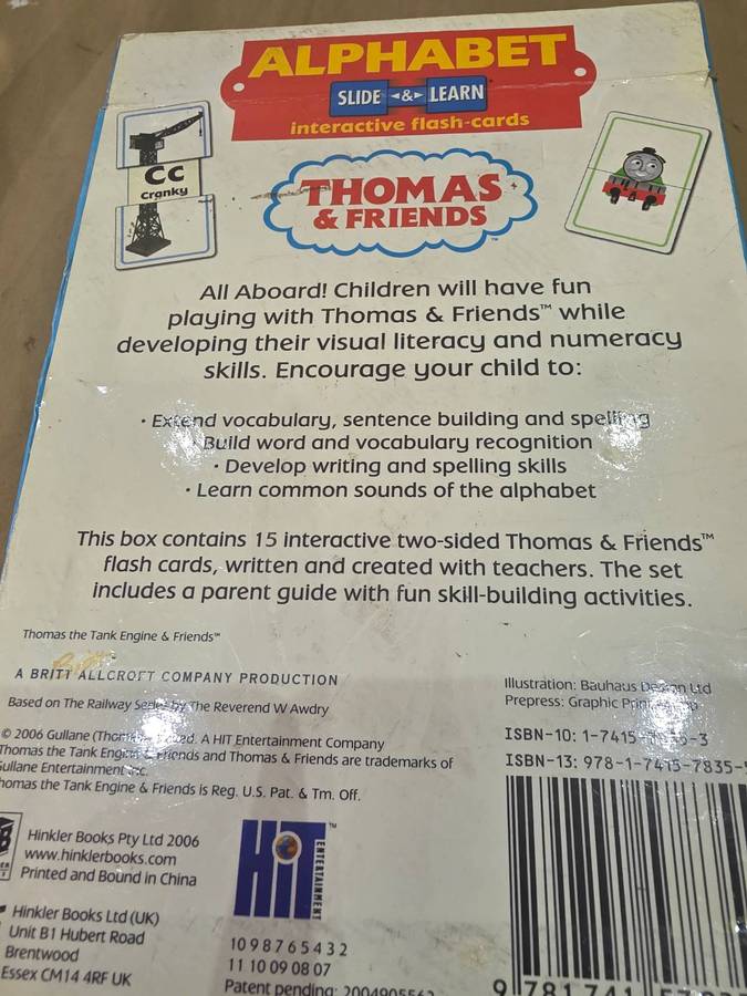 THOMAS AND FRIENDS SLIDE AND LEARN INTERACTIVE FLASH CARDS(UNUSED)