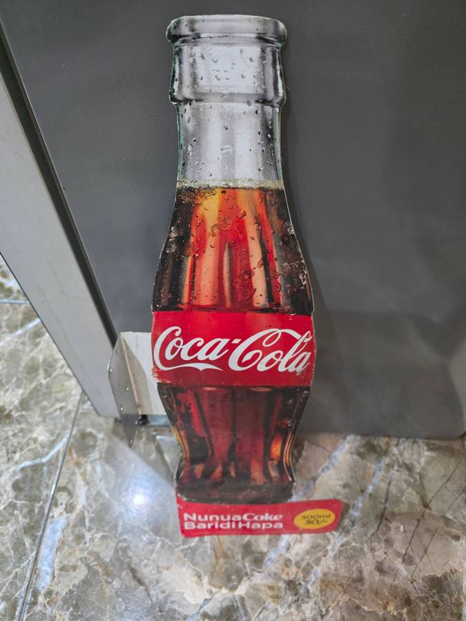 METAL COCA-COLA SIGN(REVERSIBLE SIGNS ON BOTH SIDES) 72CM TALL