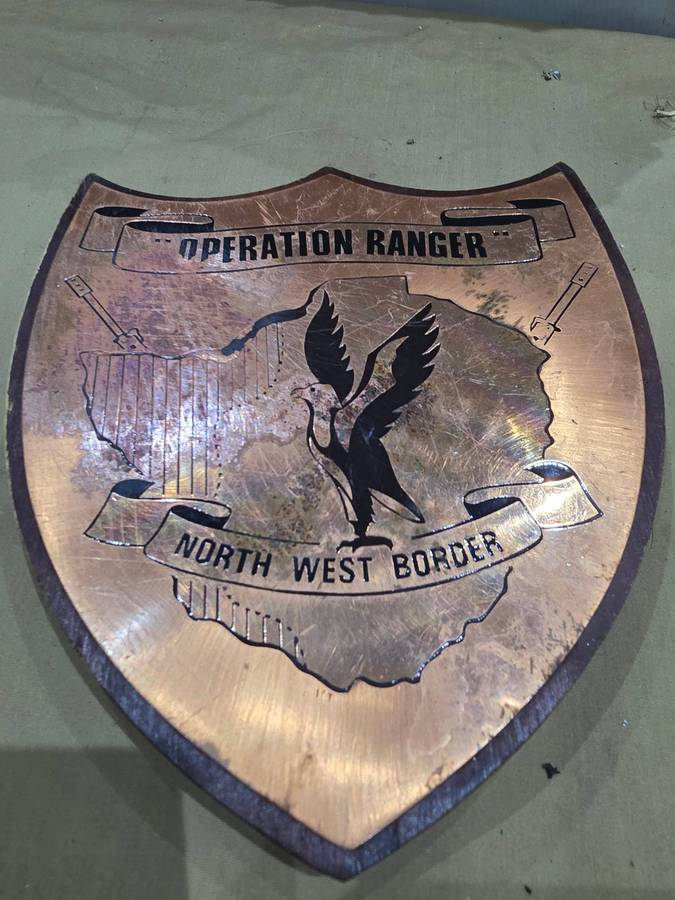 VINTAGE RHODESIAN OPERATION RANGER NORTH WEST BOTDER PLAQUE