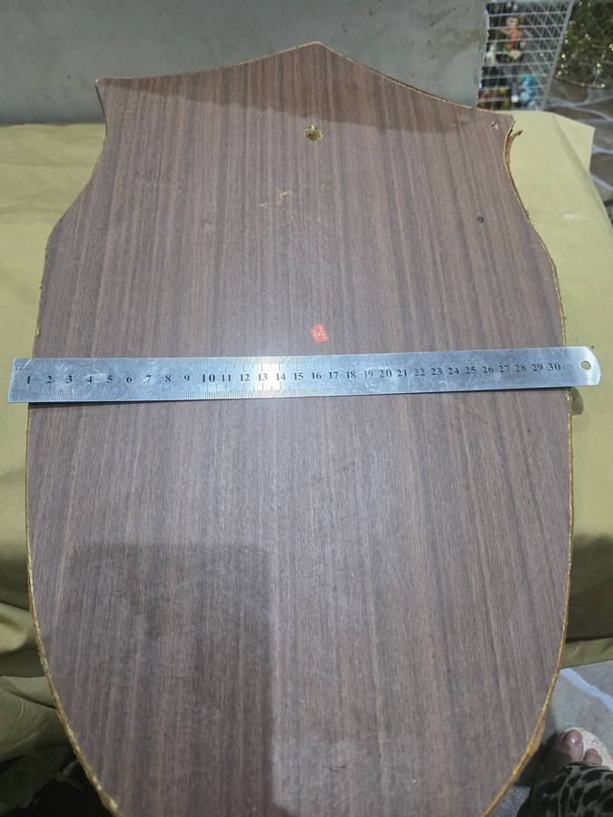 MEDIEVAL KNIGHT OF HONOR(BRASS/COPPER) MOUNTED ON A LEATHER SHIELD BASE