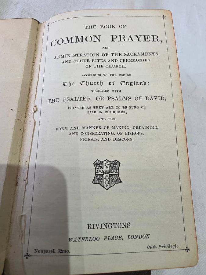 VERY OLD LEATHER BOUND(GOLD LEAF) SET OF TWO COMMON PRAYER AND HYMNS BOOK FROM THE CHURCH OF ENGLAND
