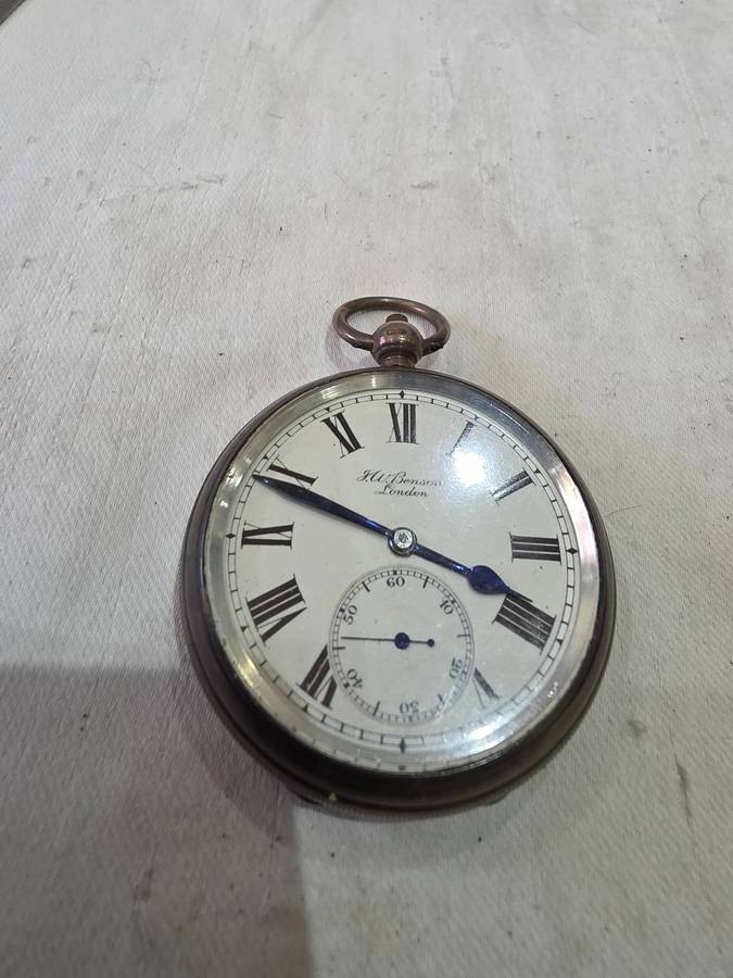 JW BENSON LONDON SILVER POCKETWATCH