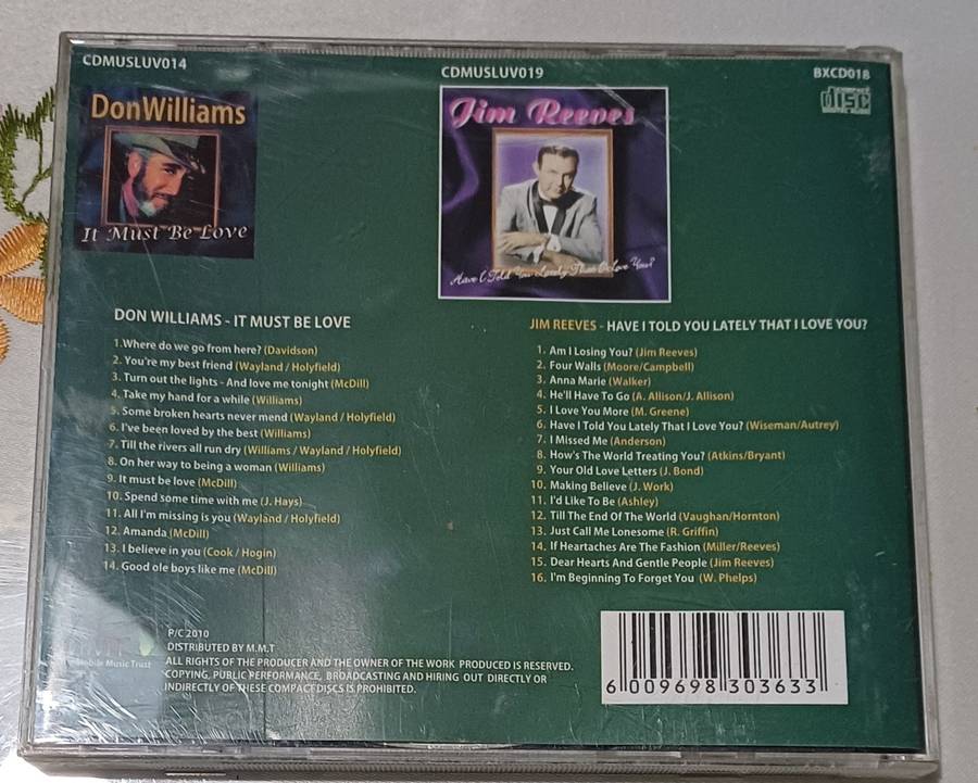 DON WILLIAMS & JIM REEVES - ALL THE COUNTRY DOUBLE VALUE