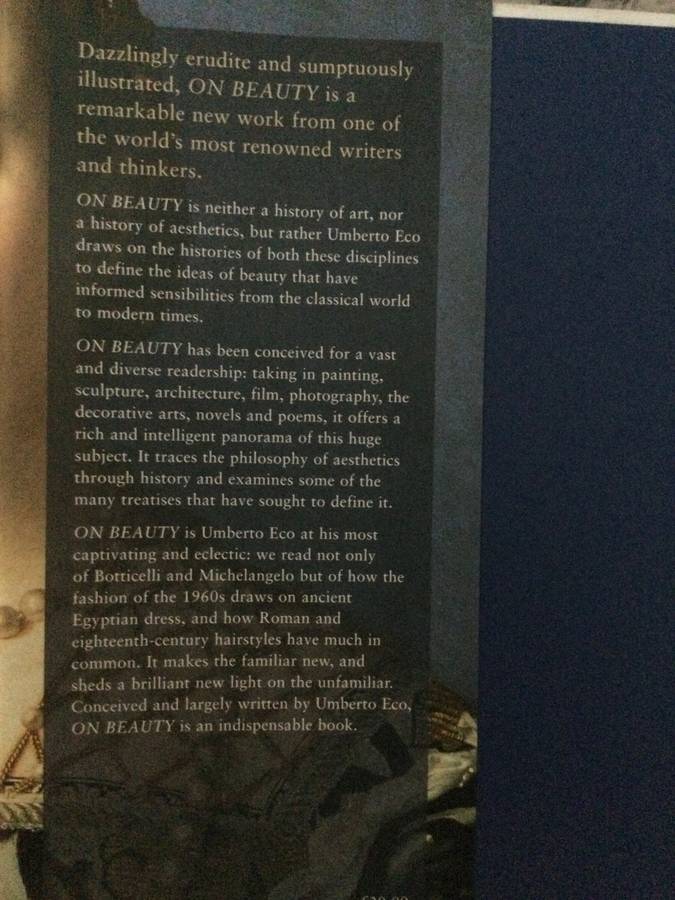 On Beauty, Umberto Eco, 2004