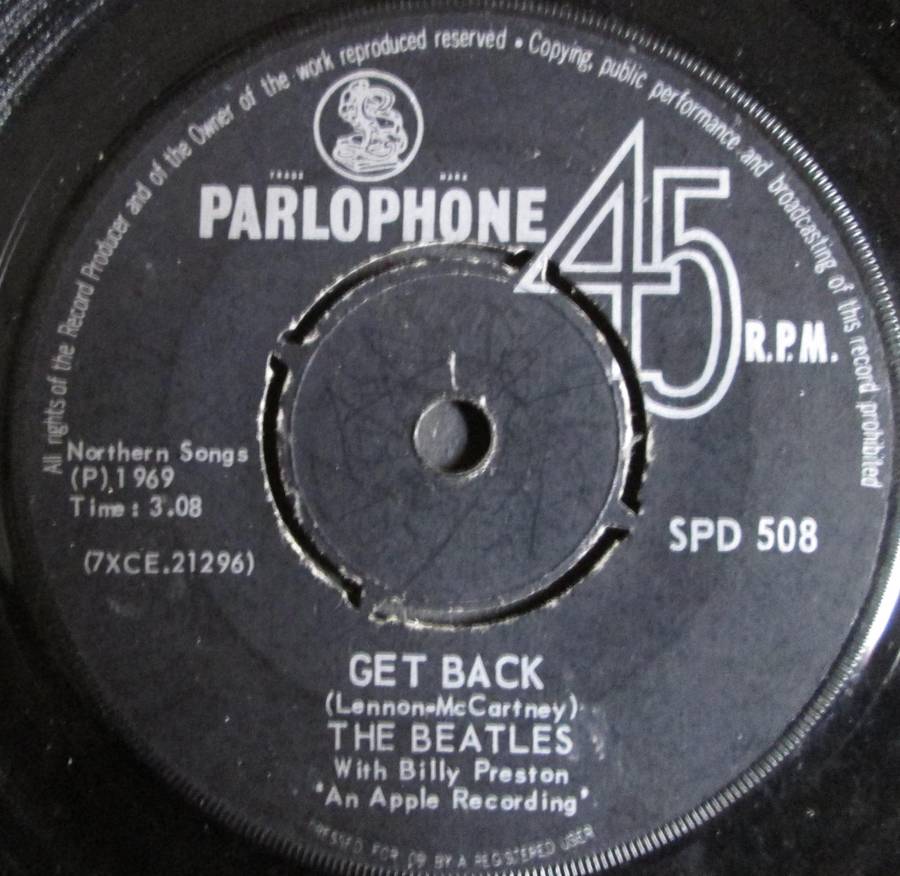 THE BEATLES - GET BACK / DONT LET ME DOWN  (7 SINGLE/VINYL)