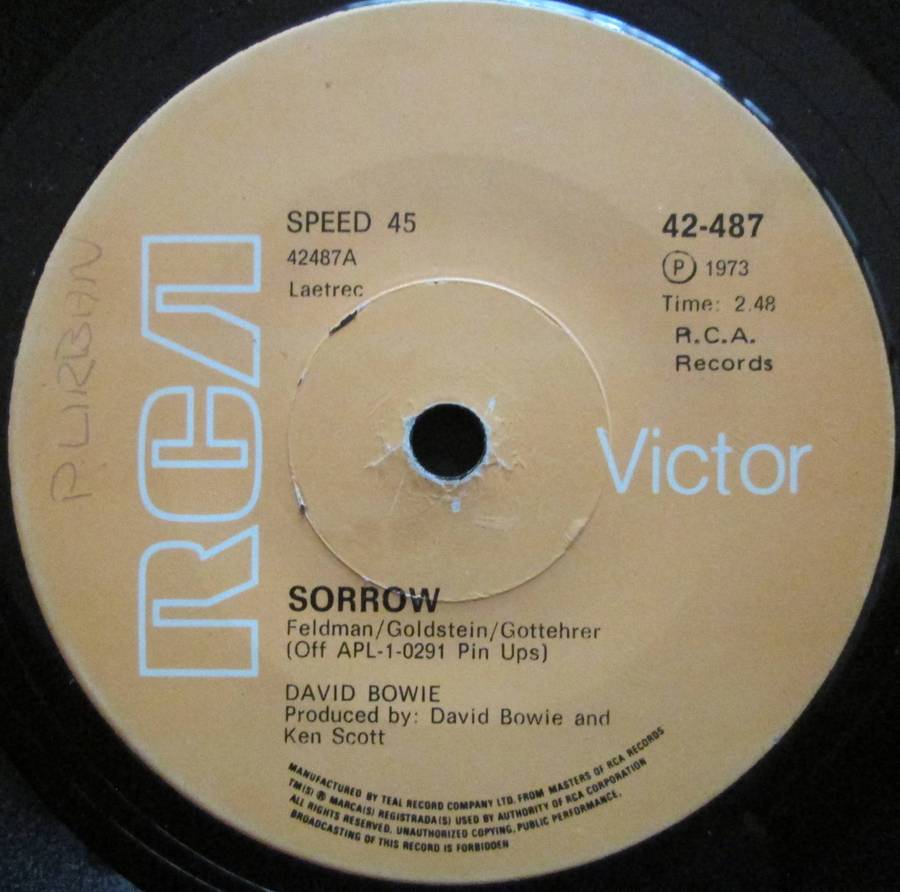 DAVID BOWIE - SORROW / PORT OF AMSTERDAM  (7 SINGLE/VINYL)