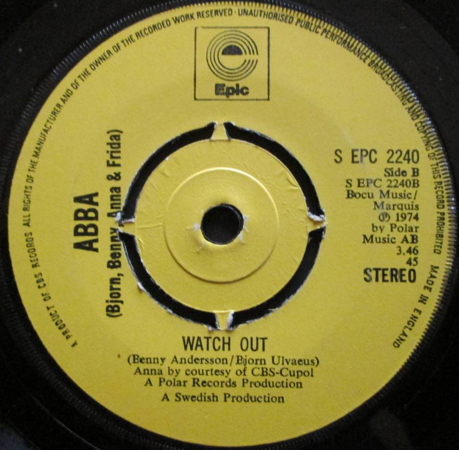ABBA - WATERLOO / WATCH OUT  (7 SINGLE/VINYL)