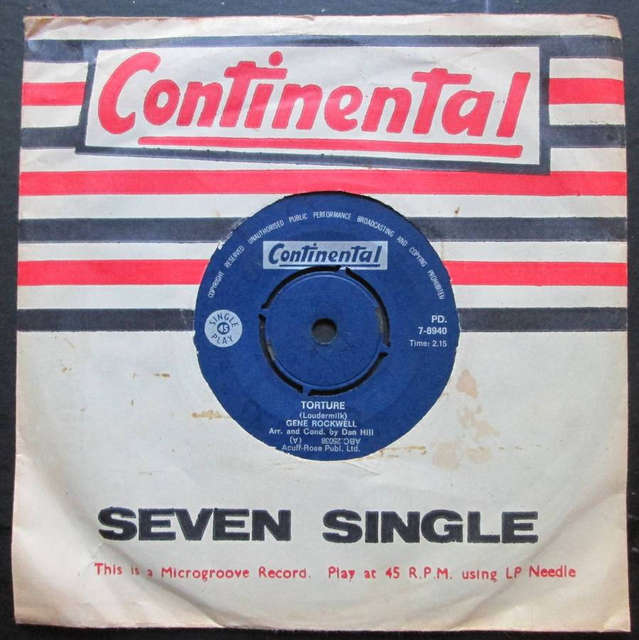 GENE ROCKWELL - TORTURE / YOU NEVER LOOKED SWEETER  (7 SINGLE/VINYL)