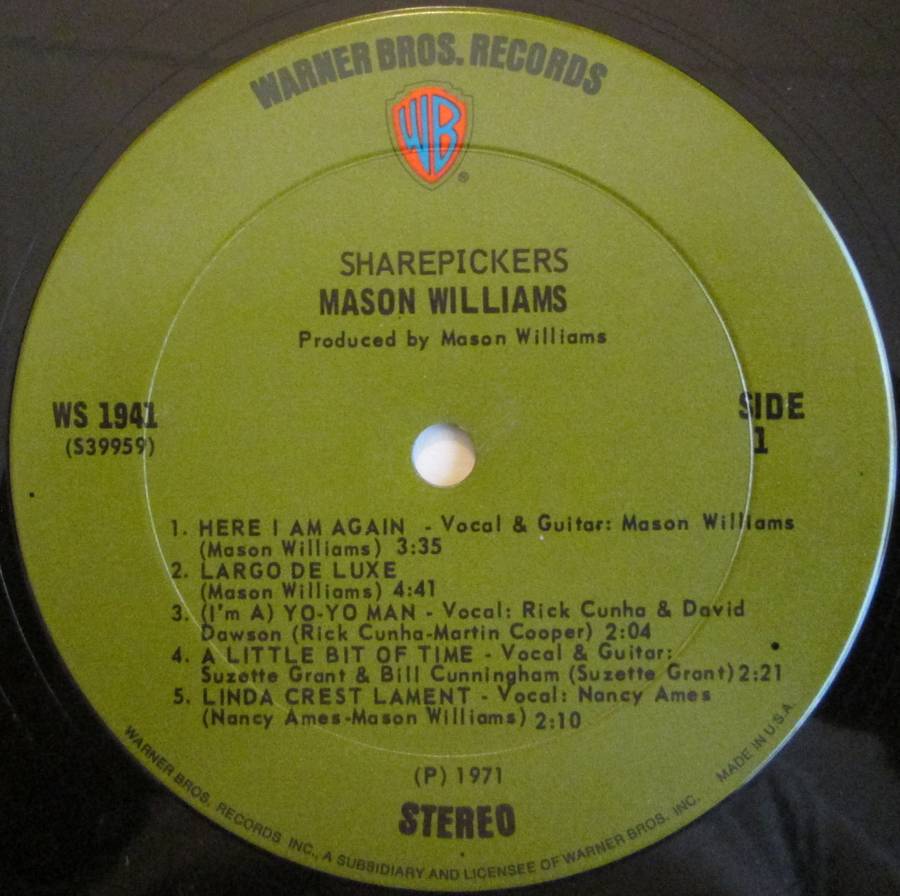 MASON WILLIAMS - SHAREPICKERS (LP/VINYL)