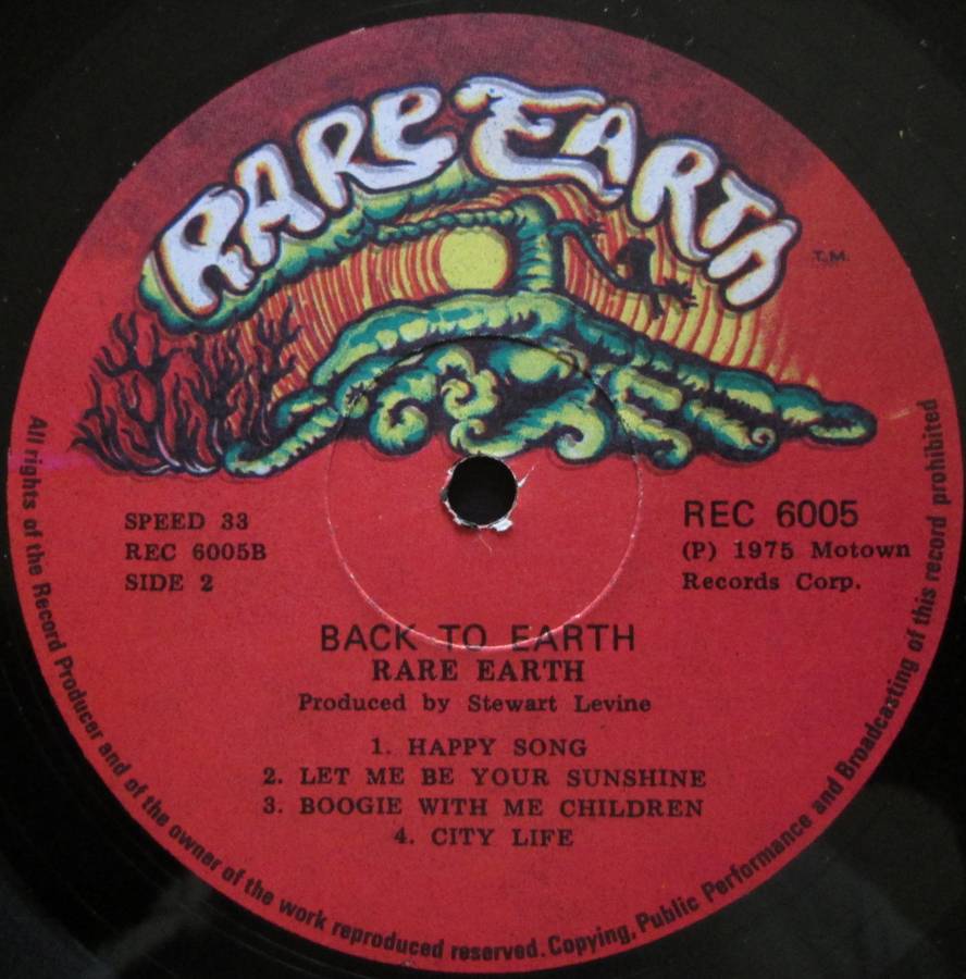 RARE EARTH - BACK TO EARTH (LP/VINYL)