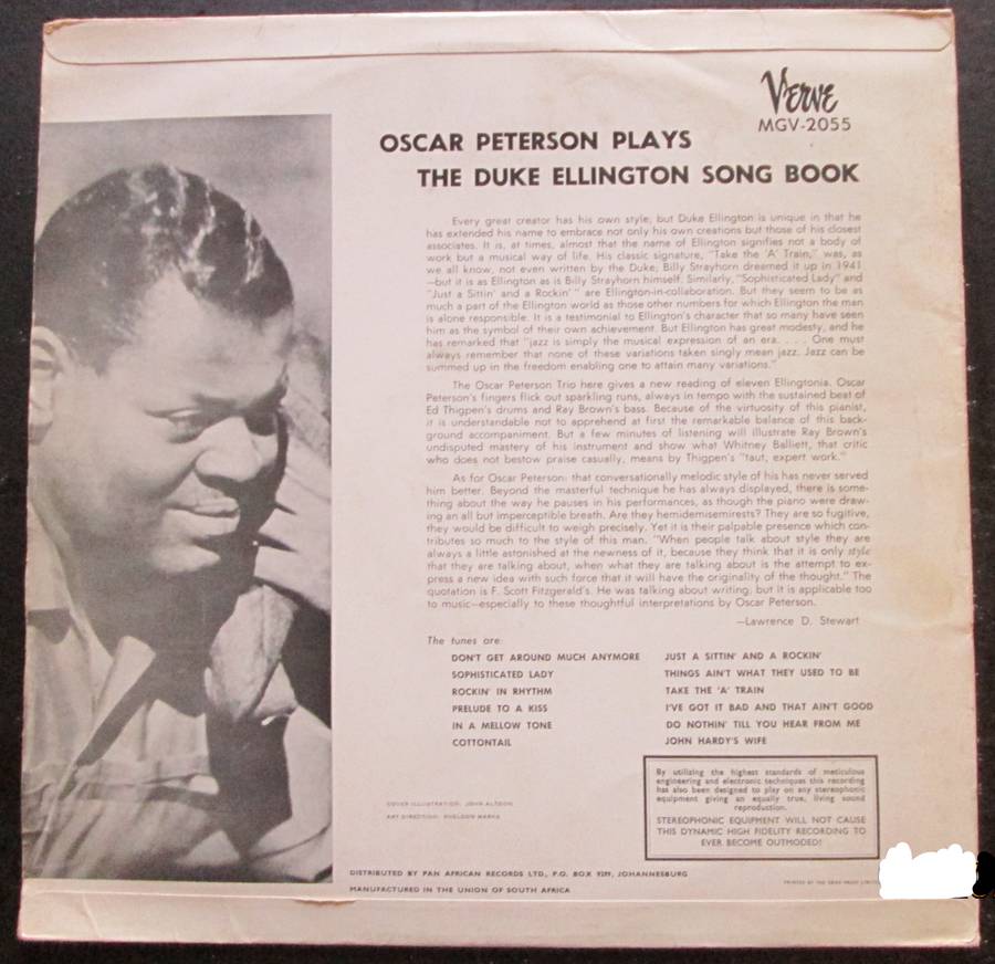 OSCAR PETERSON - OSCAR PETERSON PLAYS THE DUKE ELLINGTON SONG BOOK (LP/VINYL)