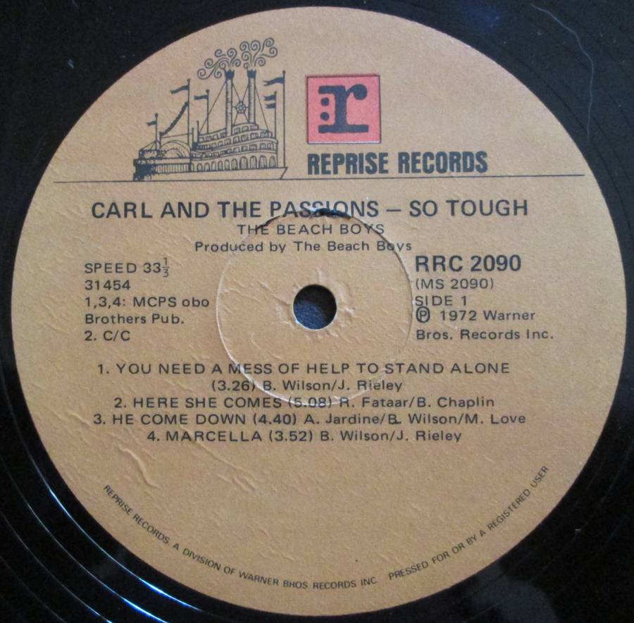 THE BEACH BOYS  - CARL AND THE PASSIONS - SO TOUGH   (LP/VINYL)