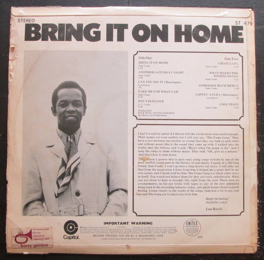 LOU RAWLS  - BRING IT ON HOME  (LP/VINYL)