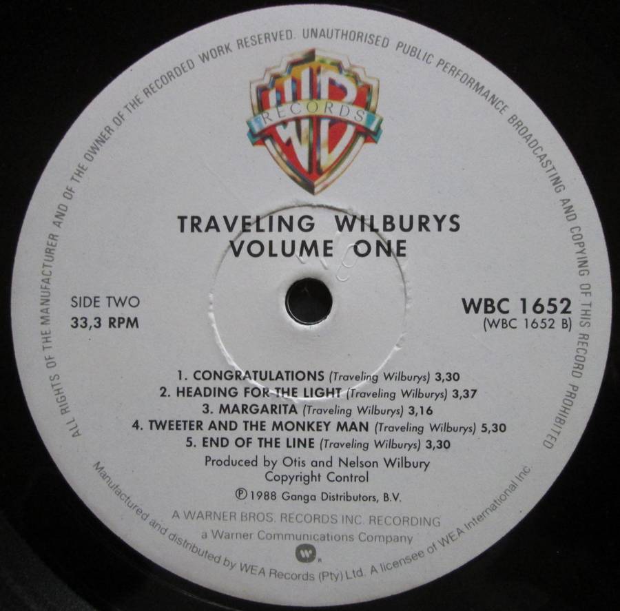 TRAVELING WILBURYS - VOLUME ONE  (LP/VINYL)