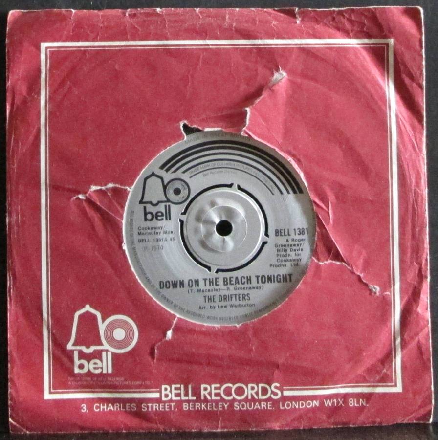 THE DRIFTERS - DOWN ON THE BEACH TONIGHT / SAY GOODBYE TO ANGELINA (7 SINGLE/VINYL)