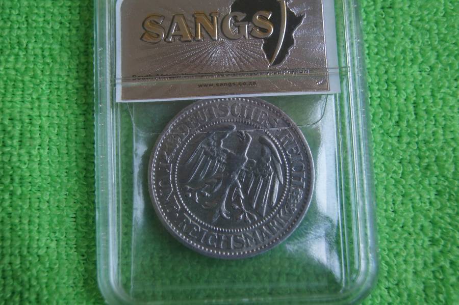 1932 Germany Silver 5 Reichs Mark - SANGS VF Details
