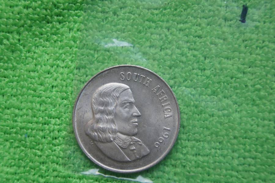 Two 1966 South Africa Silver Rands - Van Riebeeck Afrikaans and English