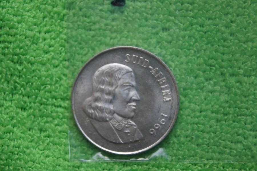 Two 1966 South Africa Silver Rands - Van Riebeeck Afrikaans and English