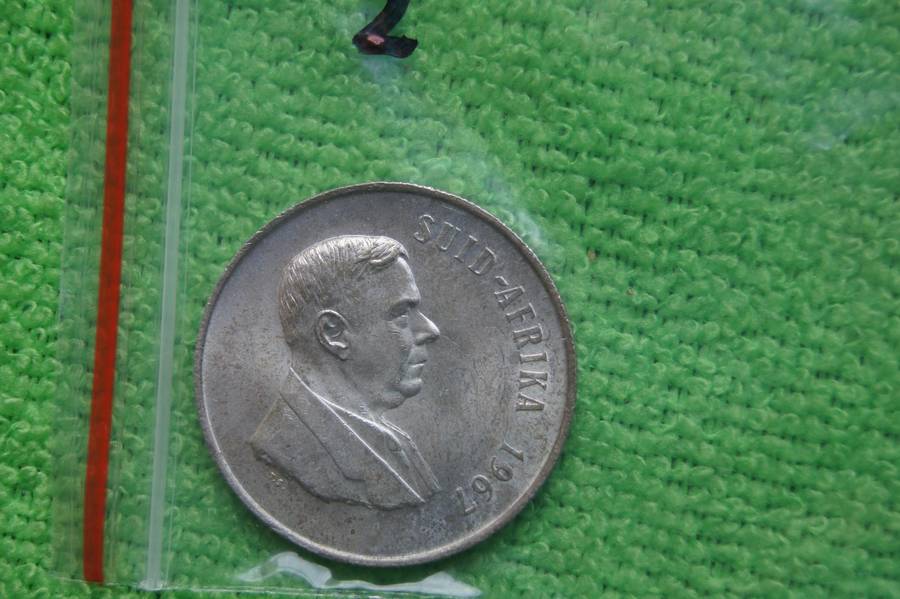 1967+1969 South Africa Silver R1 - Verwoerd and Donges (Afrikaans) (Bid is per coin to take both)