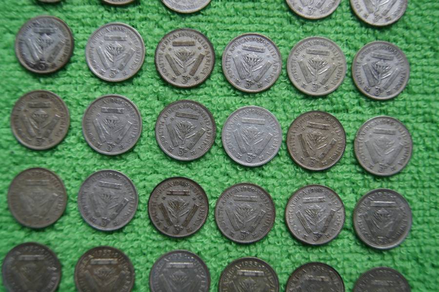 South Africa Silver Tickey Collection (1923 to 1961) 38 Coins (SET 2)