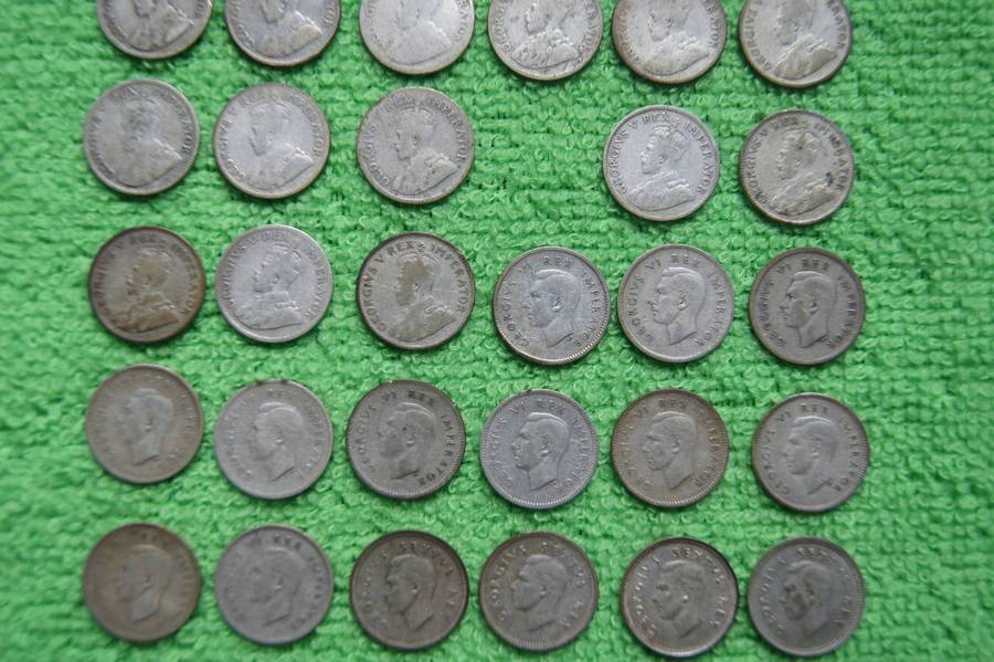 South Africa Silver Tickey Collection (1923 to 1961) 38 Coins (SET 2)