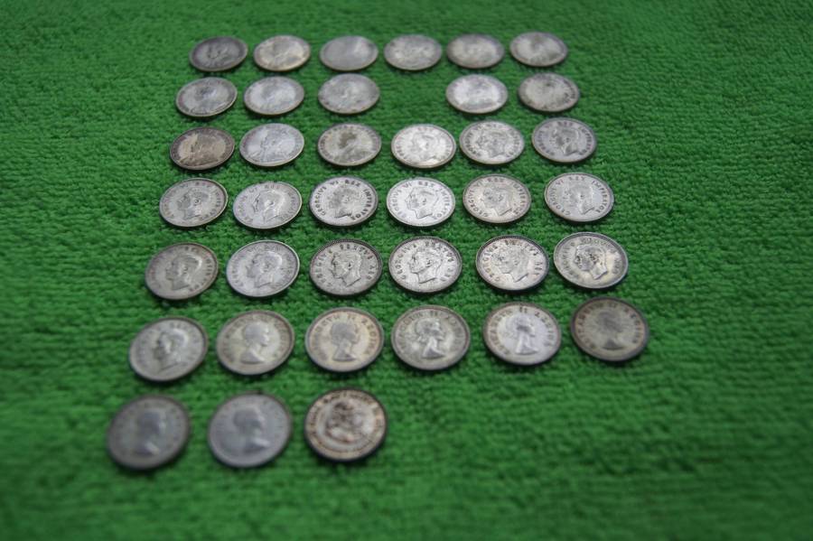 South Africa Silver Tickey Collection (1923 to 1961) 38 Coins (SET 2)