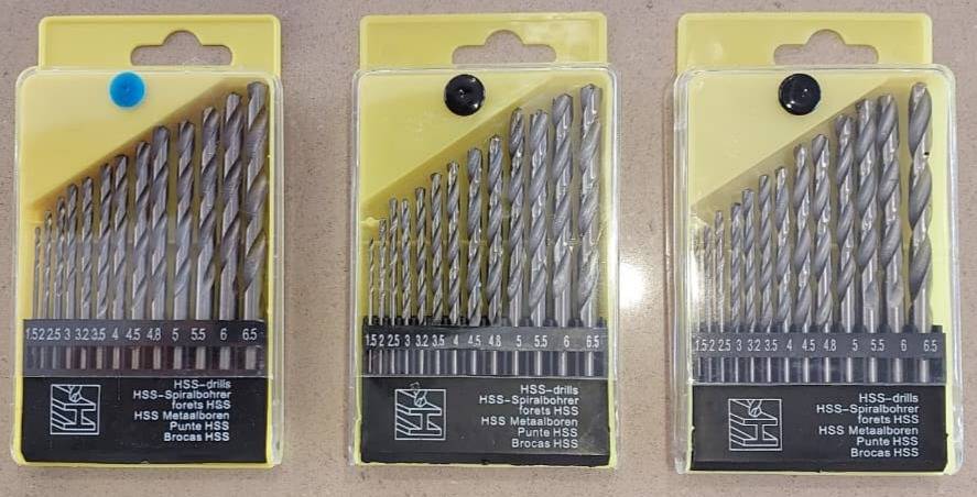 Drill bit set 1,5 to 6,5mm