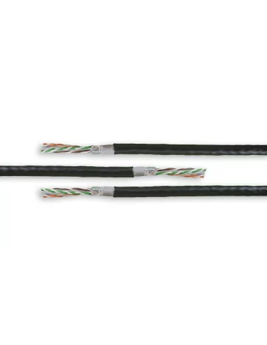 Acconet CAT6 UV Outdoor Ethernet Cable 100m Black CCA SF/TP Pull Box| CAT6-100-U